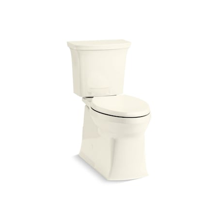 Kohler Elongated 1.28 GPF Chair Height Toilet W/ Right-Hand Trip Lever, 1.28 gpf, Biscuit 3814-RA-96